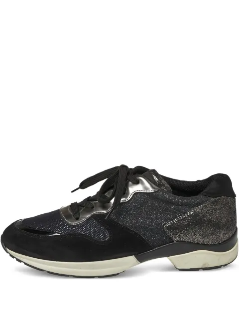 Tod's Vintage pre-owned metallic panelled sneakers Black 377206