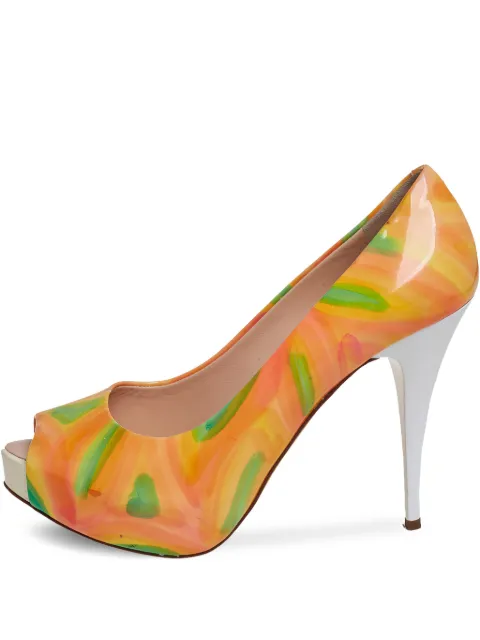 Giuseppe Zanotti Vintage pre-owned 110mm peep-toe platform pumps Orange 402477