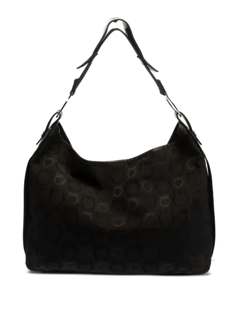 Ferragamo Pre-Owned Gancini-monogram shoulder bag Brown 413945