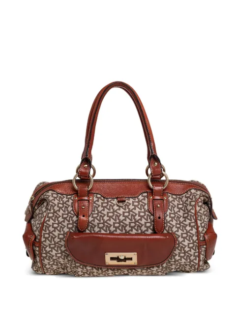 DKNY Vintage Pre-owned monogram-logo totel bag Brown 425953