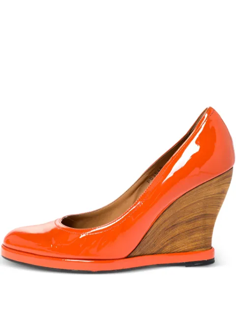 Ferragamo Pre-Owned 105mm leather pumps Orange 310512