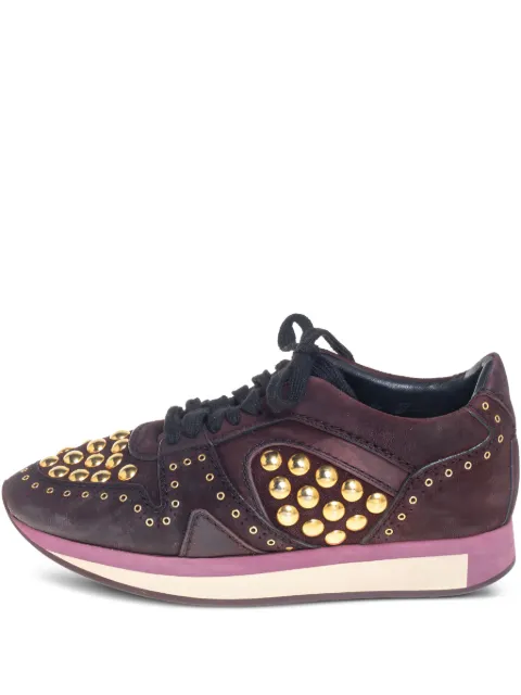 Burberry Pre-Owned stud-embellished suede sneakers Red 434801