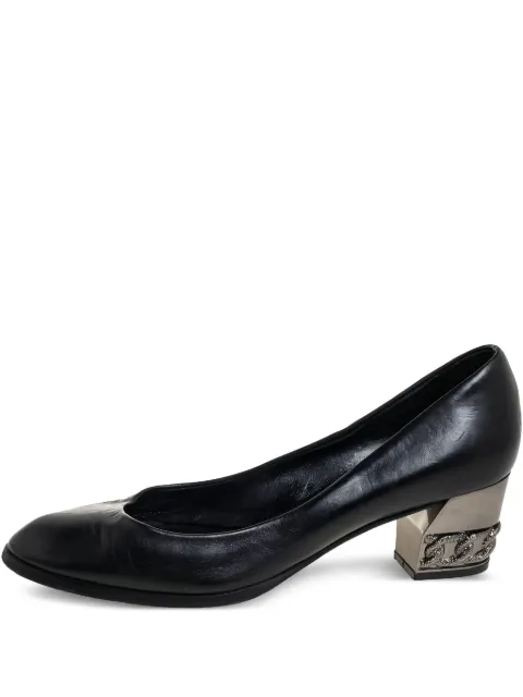 Casadei 50mm leather heeled pumps Black 445087