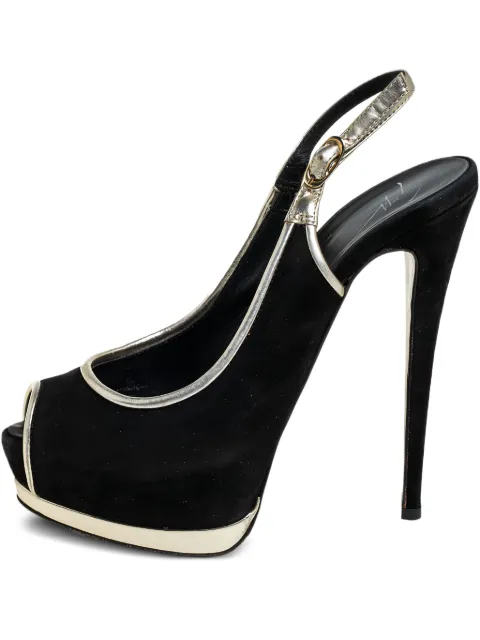 Giuseppe Zanotti Vintage 150mm suede slingback pumps Black 457276