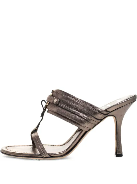 Christian Dior Pre-Owned 90mm leather sandals Silver 269221