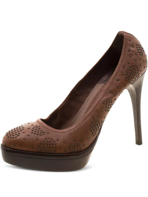 Burberry Pre-Owned studded leather pumps Brown 210260
