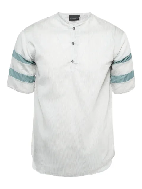 Emporio Armani Pre-Owned striped half-front T-shirt Grey 1000671