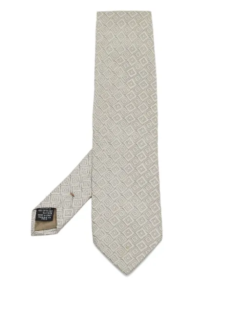 Giorgio Armani Pre-Owned geometric-pattern tie Grey 1068426