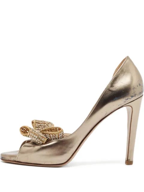 Valentino Garavani Pre-Owned 105mm leather pumps Metallic 1041905