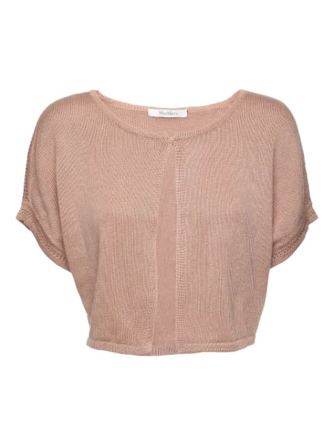 Max Mara Pre-owned short-sleeve knitted top Neutrals 1035944