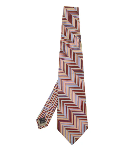 Ermenegildo Zegna Vintage herringbone-pattern silk tie Red 583469