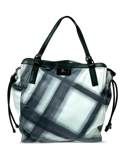 Burberry Pre-Owned check-print tote bag Black 407141