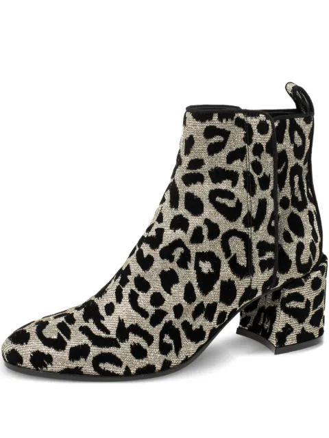 Dolce & Gabbana Pre-Owned 60mm leopard-print block-heel ankle boots Grey 370916