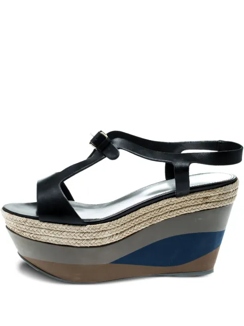 Sergio Rossi Vintage 95mm wedged platform sandals Black 207875