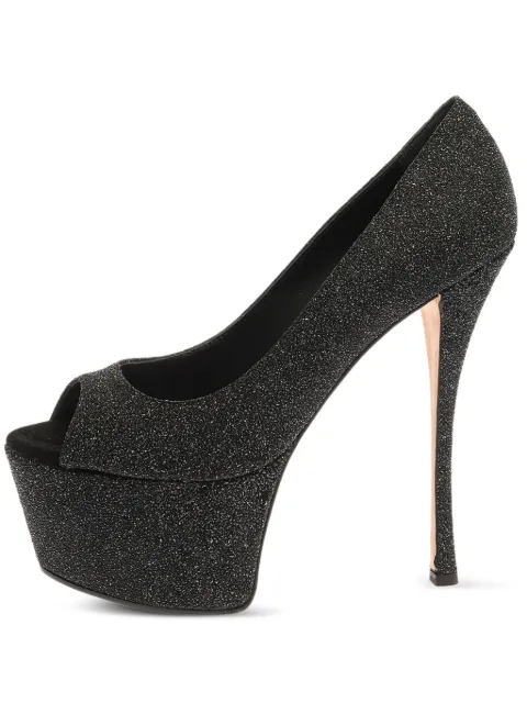 Giuseppe Zanotti Vintage 160mm glittered platform pumps Black 352336
