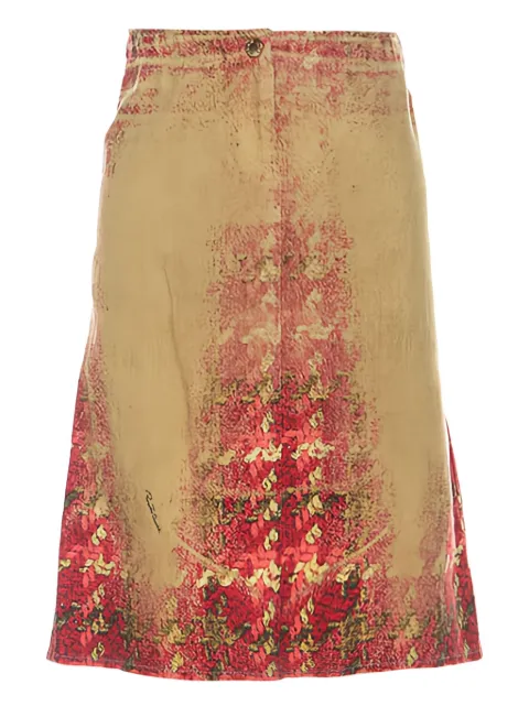 Roberto Cavalli Vintage pre-owned houndstooth-print skirt Brown 237968
