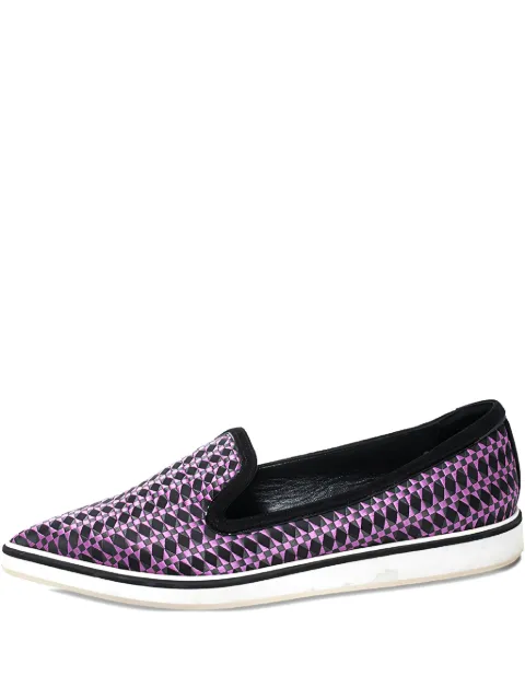 Nicholas Kirkwood pre-owned Alona woven loafers Black 252468