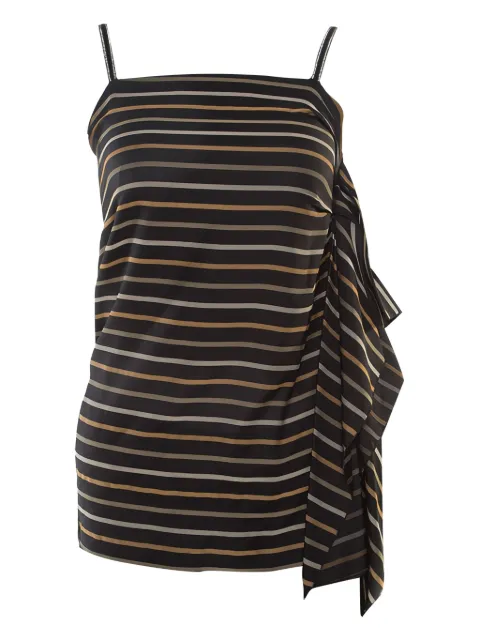 Chloé Pre-Owned striped asymmetrical drape top Black 178278
