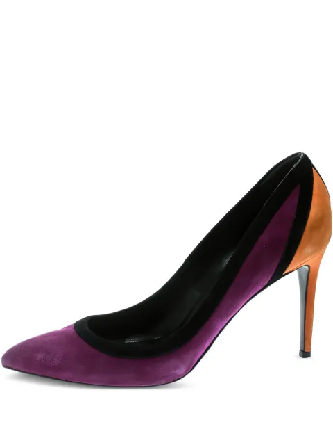 Gucci Pre-Owned 100mm suede heeled pumps Purple 175582