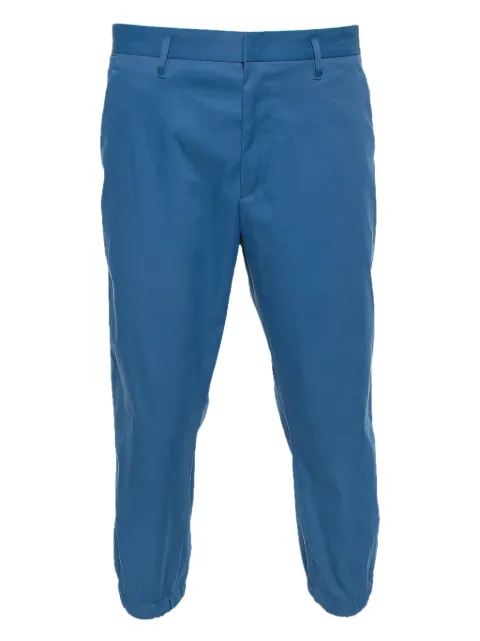 Prada Pre-Owned tapered cotton trousers Blue 387073