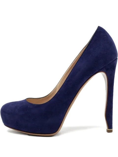 Nicholas Kirkwood Pre-owned 125mm suede platform pumps Blue 204029
