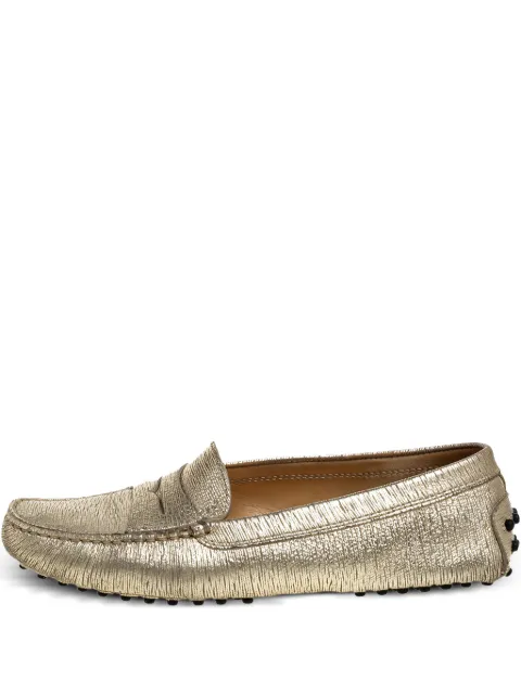 Tod's Vintage Pre-owned leather penny loafers Gold 375755