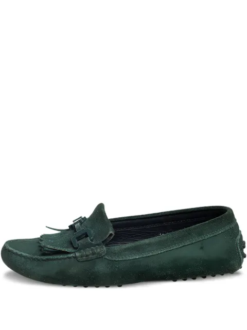 Tod's Vintage pre-owned Gommino fringed loafers Green 468906