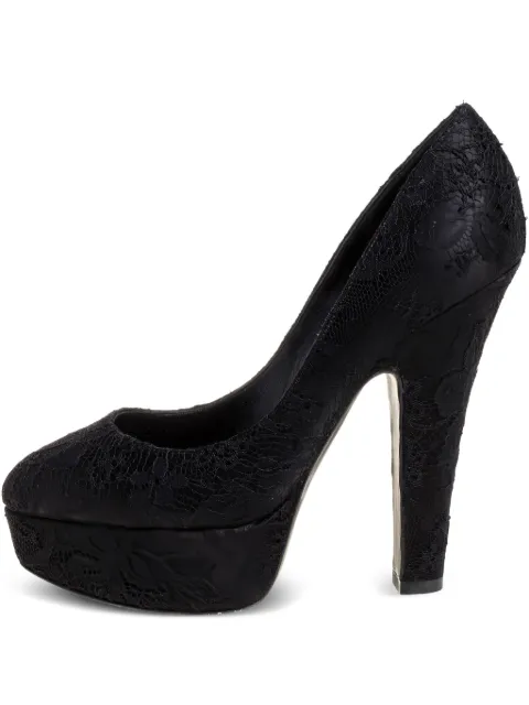 Dolce & Gabbana Pre-Owned 125mm lace platform pumps Black 374981