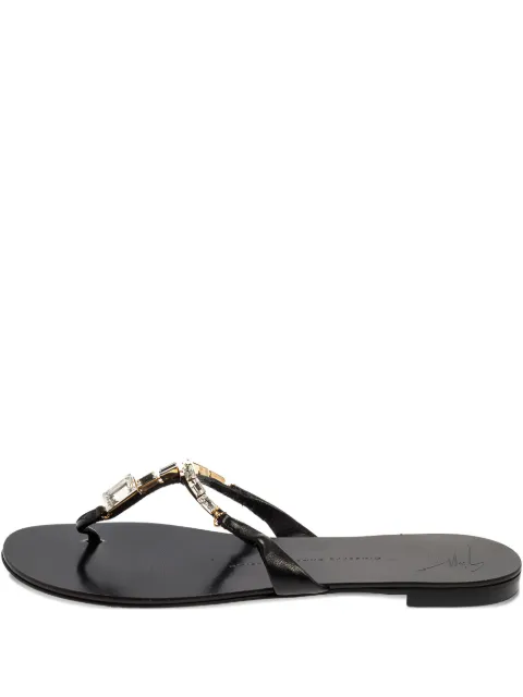 Giuseppe Zanotti Vintage pre-owned crystal-embellishment leather sandals Black 367156