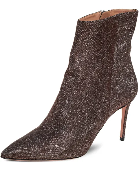 Aquazzura pre-owned 85mm side-zip booties Brown 459671