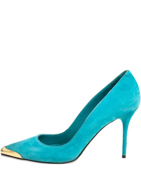 Alexander McQueen Pre-Owned 100mm pointed toe tip pumps Blue 404260