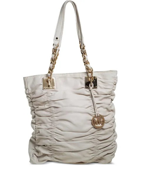 Michael Kors Vintage pre-owned ruched leather shoulder bag White 399537