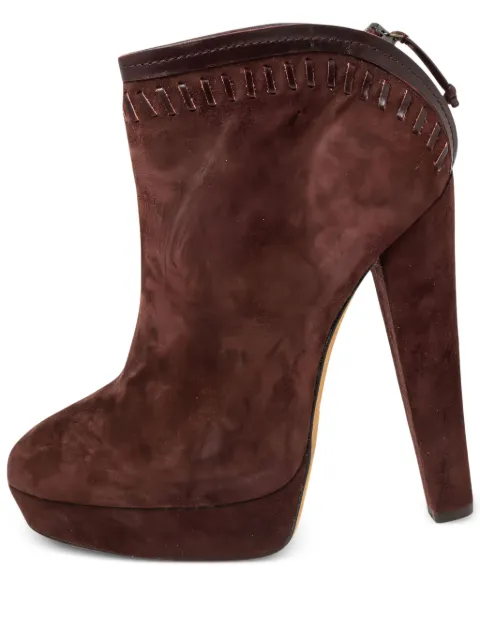 Jimmy Choo Pre-Owned 150mm suede ankle boots Red 493985