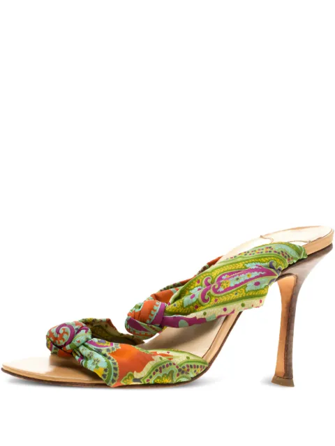 Jimmy Choo Pre-Owned 2023 100mm printed mules Green 187034