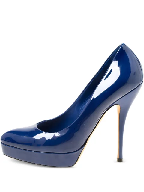 Gucci Pre-Owned 125mm patent-finish pumps Blue 174830
