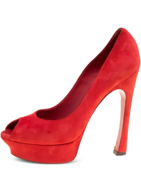 Saint Laurent Pre-Owned 145mm platform pumps Red 153852