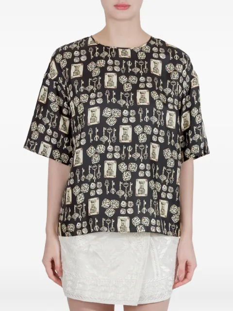 Dolce & Gabbana Pre-Owned Keys Dice silk top Black 212329