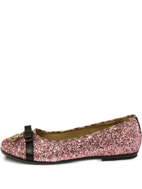 Roberto Cavalli Vintage pre-owned glitter-embellished ballet flats Pink 354541