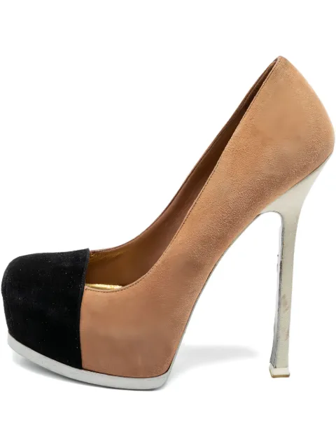 Saint Laurent Pre-Owned 145mm Tribtoo pumps Brown 203624
