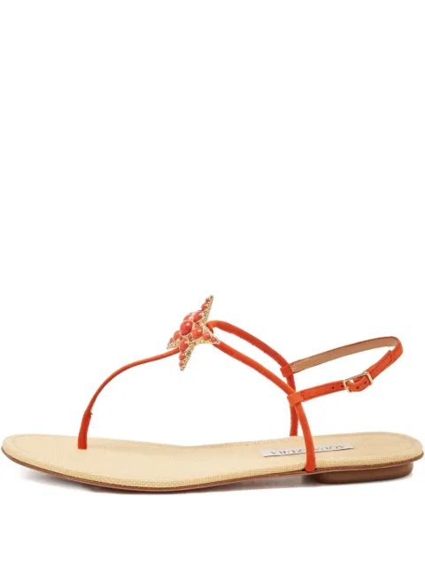 Aquazzura pre-owned starfish suede-strap sandals Orange 1088408