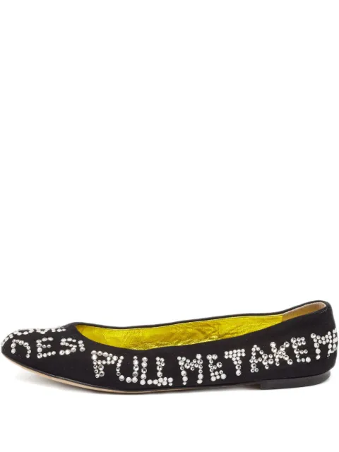 Giuseppe Zanotti Vintage crystal-embellished ballet flats Black 1092956