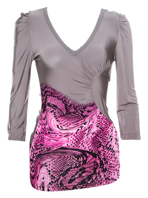 Just Cavalli Vintage 2024 pre-owned ruched animal-print top Grey 160842