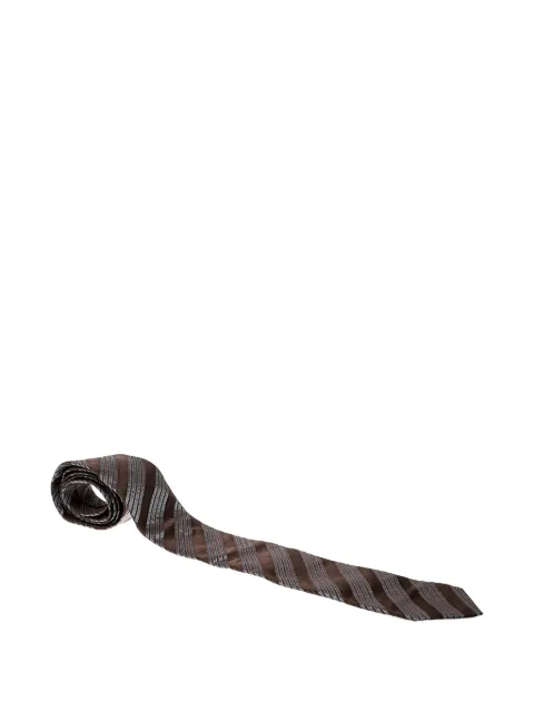 Lanvin Pre-Owned striped silk tie Brown 142554