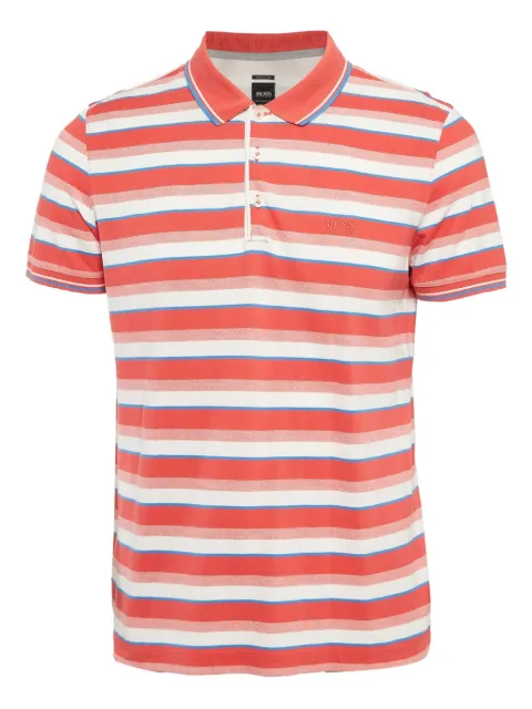 BOSS pre-owned striped cotton polo shirt Red 1040819