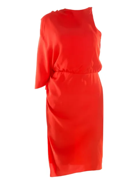 Pre-Owned Alexander Wang 2024 asymmetrical silk midi dress Orange 178765