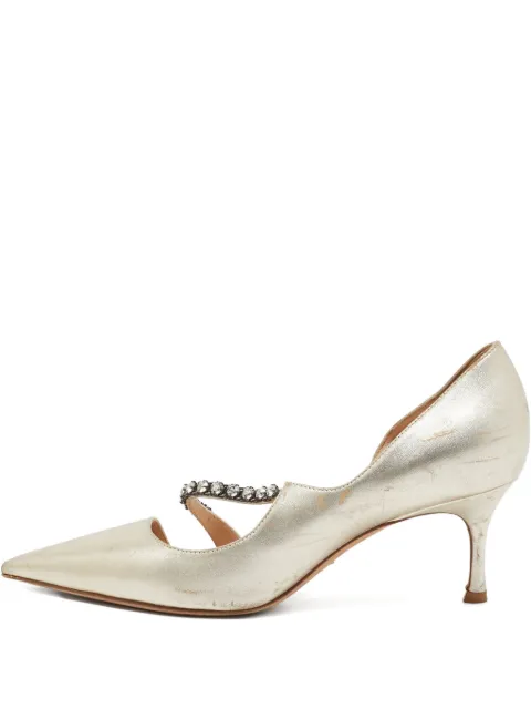 Christian Dior Pre-Owned pointed-toe crystal pumps Gold 1079142
