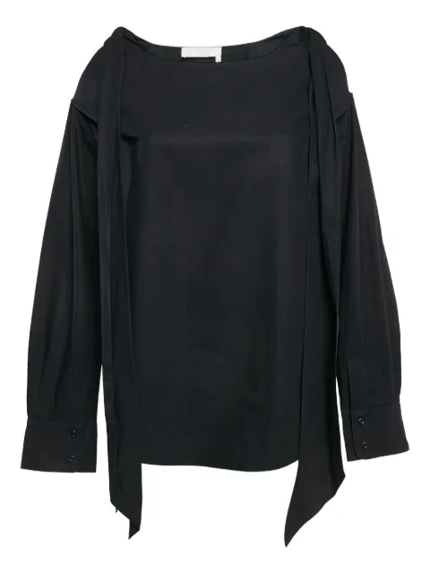 Chloé Pre-Owned asymmetric tie-detail blouse Blue 1084344
