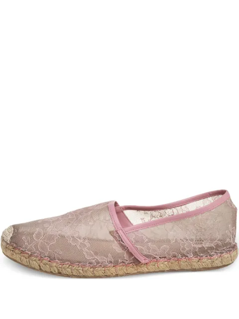 Valentino Garavani Pre-Owned floral-lace espadrilles Pink 401624