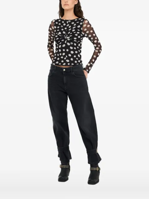 LIU JO polka-dot print T-shirt Black UF5269JS007