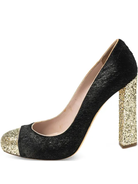 Miu Miu Pre-Owned 115mm glitter-detailed pumps Black 569981